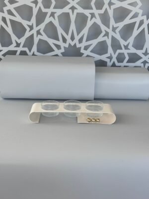 Metal try with glass bowls