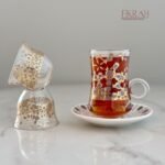 طقم ٦ كاسات قهوة - ٦ كاسات شاي مع صحون