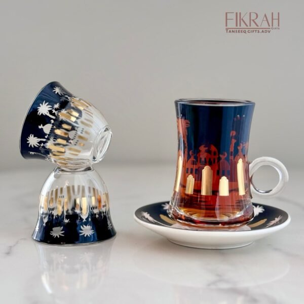 طقم ٦ كاسات قهوة - ٦ كاسات شاي مع صحون